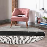 - RealHomes Dijital Baskılı Kaymaz Tabanlı Comfort Yuvarlak Halı - Realhomes  Soyut İlkel Desen Tasarımlı Dijital Baskılı Siyah Salon ve Oturma Odası Yıkanabilir Kaymaz Tabanlı Yuvarlak Halı Realhomes