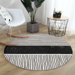 - RealHomes Dijital Baskılı Kaymaz Tabanlı Comfort Yuvarlak Halı - Realhomes  Soyut İlkel Desen Tasarımlı Dijital Baskılı Siyah Salon ve Oturma Odası Yıkanabilir Kaymaz Tabanlı Yuvarlak Halı Realhomes