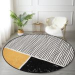 - RealHomes Dijital Baskılı Kaymaz Tabanlı Comfort Yuvarlak Halı - Realhomes  Soyut İlkel Desen Tasarımlı Dijital Baskılı Modern Renkli Salon ve Oturma Odası Yıkanabilir Kaymaz Tabanlı Yuvarlak Halı Realhomes