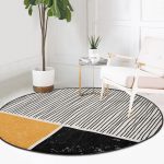 - RealHomes Dijital Baskılı Kaymaz Tabanlı Comfort Yuvarlak Halı - Realhomes  Soyut İlkel Desen Tasarımlı Dijital Baskılı Modern Renkli Salon ve Oturma Odası Yıkanabilir Kaymaz Tabanlı Yuvarlak Halı Realhomes