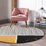 - RealHomes Dijital Baskılı Kaymaz Tabanlı Comfort Yuvarlak Halı - Realhomes  Soyut İlkel Desen Tasarımlı Dijital Baskılı Modern Renkli Salon ve Oturma Odası Yıkanabilir Kaymaz Tabanlı Yuvarlak Halı Realhomes