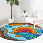 - RealHomes Dijital Baskılı Kaymaz Tabanlı Comfort Yuvarlak Halı - Realhomes  Etnik Desen Tasarımlı Dijital Baskılı Modern Renkli Outdoor Yıkanabilir Kaymaz Tabanlı Yuvarlak Halı Realhomes