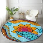 - RealHomes Dijital Baskılı Kaymaz Tabanlı Comfort Yuvarlak Halı - Realhomes  Etnik Desen Tasarımlı Dijital Baskılı Modern Renkli Outdoor Yıkanabilir Kaymaz Tabanlı Yuvarlak Halı Realhomes