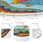 - RealHomes Dijital Baskılı Kaymaz Tabanlı Comfort Yuvarlak Halı - Realhomes  Etnik Desen Tasarımlı Dijital Baskılı Modern Renkli Outdoor Yıkanabilir Kaymaz Tabanlı Yuvarlak Halı Realhomes