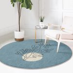 - RealHomes Dijital Baskılı Kaymaz Tabanlı Comfort Yuvarlak Halı - Realhomes  Soyut Çizimli Çiçek Tasarımlı Dijital Baskılı Renkli Outdoor Yıkanabilir Kaymaz Tabanlı Yuvarlak Halı Realhomes