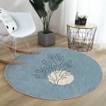 - RealHomes Dijital Baskılı Kaymaz Tabanlı Comfort Yuvarlak Halı - Realhomes  Soyut Çizimli Çiçek Tasarımlı Dijital Baskılı Renkli Outdoor Yıkanabilir Kaymaz Tabanlı Yuvarlak Halı Realhomes