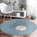 - RealHomes Dijital Baskılı Kaymaz Tabanlı Comfort Yuvarlak Halı - Realhomes  Soyut Çizimli Çiçek Tasarımlı Dijital Baskılı Renkli Outdoor Yıkanabilir Kaymaz Tabanlı Yuvarlak Halı Realhomes