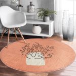 - RealHomes Dijital Baskılı Kaymaz Tabanlı Comfort Yuvarlak Halı - Realhomes  Onedraw Çizimli Özel Tasarım Dijital Baskılı Lacivert Salon ve Oturma Odası Yıkanabilir Kaymaz Tabanlı Yuvarlak Halı Realhomes