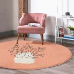 - RealHomes Dijital Baskılı Kaymaz Tabanlı Comfort Yuvarlak Halı - Realhomes  Onedraw Çizimli Özel Tasarım Dijital Baskılı Lacivert Salon ve Oturma Odası Yıkanabilir Kaymaz Tabanlı Yuvarlak Halı Realhomes