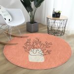 - RealHomes Dijital Baskılı Kaymaz Tabanlı Comfort Yuvarlak Halı - Realhomes  Onedraw Çizimli Özel Tasarım Dijital Baskılı Lacivert Salon ve Oturma Odası Yıkanabilir Kaymaz Tabanlı Yuvarlak Halı Realhomes