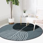 - RealHomes Dijital Baskılı Kaymaz Tabanlı Comfort Yuvarlak Halı - Realhomes  Soyut Tarzda Onedraw Çizimli Dijital Baskılı Gold Salon ve Oturma Odası Yıkanabilir Kaymaz Tabanlı Yuvarlak Halı Realhomes