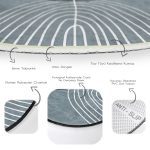 - RealHomes Dijital Baskılı Kaymaz Tabanlı Comfort Yuvarlak Halı - Realhomes  Soyut Tarzda Onedraw Çizimli Dijital Baskılı Gold Salon ve Oturma Odası Yıkanabilir Kaymaz Tabanlı Yuvarlak Halı Realhomes