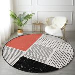 - RealHomes Dijital Baskılı Kaymaz Tabanlı Comfort Yuvarlak Halı - Realhomes  Soyut Tarzda Onedraw Çizimli Dijital Baskılı Renkli Salon ve Oturma Odası Yıkanabilir Kaymaz Tabanlı Yuvarlak Halı Realhomes