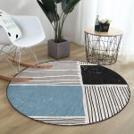 - RealHomes Dijital Baskılı Kaymaz Tabanlı Comfort Yuvarlak Halı - Realhomes  Soyut Tarzda Onedraw Çizimli Dijital Baskılı Modern Renkli Salon ve Oturma Odası Yıkanabilir Kaymaz Tabanlı Yuvarlak Halı Realhomes