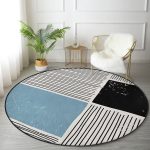 - RealHomes Dijital Baskılı Kaymaz Tabanlı Comfort Yuvarlak Halı - Realhomes  Soyut Tarzda Onedraw Çizimli Dijital Baskılı Modern Renkli Salon ve Oturma Odası Yıkanabilir Kaymaz Tabanlı Yuvarlak Halı Realhomes