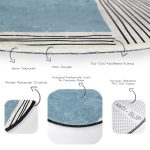 - RealHomes Dijital Baskılı Kaymaz Tabanlı Comfort Yuvarlak Halı - Realhomes  Soyut Tarzda Onedraw Çizimli Dijital Baskılı Modern Renkli Salon ve Oturma Odası Yıkanabilir Kaymaz Tabanlı Yuvarlak Halı Realhomes