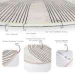 Soyut Tarzda Onedraw Çizimli Dijital Baskılı Modern Siyah Salon ve Oturma Odası Yıkanabilir Kaymaz Tabanlı Yuvarlak Halı Realhomes