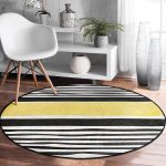 - RealHomes Dijital Baskılı Kaymaz Tabanlı Comfort Yuvarlak Halı - Realhomes  Soyut Tarzda Onedraw Çizimli Dijital Baskılı Modern Siyah Salon ve Oturma Odası Yıkanabilir Kaymaz Tabanlı Yuvarlak Halı Realhomes