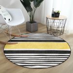 - RealHomes Dijital Baskılı Kaymaz Tabanlı Comfort Yuvarlak Halı - Realhomes  Soyut Tarzda Onedraw Çizimli Dijital Baskılı Modern Siyah Salon ve Oturma Odası Yıkanabilir Kaymaz Tabanlı Yuvarlak Halı Realhomes