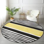 - RealHomes Dijital Baskılı Kaymaz Tabanlı Comfort Yuvarlak Halı - Realhomes  Soyut Tarzda Onedraw Çizimli Dijital Baskılı Modern Siyah Salon ve Oturma Odası Yıkanabilir Kaymaz Tabanlı Yuvarlak Halı Realhomes