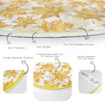 - RealHomes Dijital Baskılı Kaymaz Tabanlı Comfort Yuvarlak Halı - Realhomes Gold Yaprak Motifli Dijital Baskılı Modern Salon ve Oturma Odası Yıkanabilir Kaymaz Tabanlı Yuvarlak Halı Realhomes