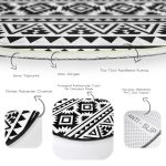 - RealHomes Dijital Baskılı Kaymaz Tabanlı Comfort Yuvarlak Halı - Realhomes İskandinav Desenli Etnik Tasarımlı Dijital Baskılı Modern Siyah Salon ve Oturma Odası Yıkanabilir Kaymaz Tabanlı Yuvarlak Halı Realhomes