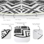 - RealHomes Dijital Baskılı Kaymaz Tabanlı Comfort Yuvarlak Halı - Realhomes  İskandinav Desenli Etnik Tasarımlı Dijital Baskılı Siyah Salon ve Oturma Odası Yıkanabilir Kaymaz Tabanlı Yuvarlak Halı Realhomes