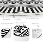 - RealHomes Dijital Baskılı Kaymaz Tabanlı Comfort Yuvarlak Halı - Realhomes  İskandinav Desenli Etnik Tasarımlı Dijital Baskılı Modern Siyah Salon ve Oturma Odası Yıkanabilir Kaymaz Tabanlı Yuvarlak Halı Realhomes