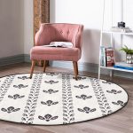 - RealHomes Dijital Baskılı Kaymaz Tabanlı Comfort Yuvarlak Halı - Realhomes  İskandinav Desenli Etnik Tasarımlı Dijital Baskılı Siyah Salon ve Oturma Odası Yıkanabilir Kaymaz Tabanlı Yuvarlak Halı Realhomes