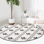 - RealHomes Dijital Baskılı Kaymaz Tabanlı Comfort Yuvarlak Halı - Realhomes  İskandinav Desenli Etnik Tasarımlı Dijital Baskılı Siyah Salon ve Oturma Odası Yıkanabilir Kaymaz Tabanlı Yuvarlak Halı Realhomes