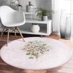 - RealHomes Dijital Baskılı Kaymaz Tabanlı Comfort Yuvarlak Halı - Realhomes  Realhomes Demet Çiçek Özel Tasarım Dijital Baskılı Pembe Mutfak Yıkanabilir Kaymaz Tabanlı Yuvarlak Halı Realhomes