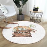 - RealHomes Dijital Baskılı Kaymaz Tabanlı Comfort Yuvarlak Halı - Realhomes  Realhomes Kasalı Kabak Motifli Dijital Baskılı Kahverengi Outdoor Yıkanabilir Kaymaz Tabanlı Yuvarlak Halı Realhomes