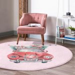 - RealHomes Dijital Baskılı Kaymaz Tabanlı Comfort Yuvarlak Halı - Realhomes  Christmas Temalı Araba Tasarımlı Dijital Baskılı Modern Pembe Çocuk ve Genç Odası Yıkanabilir Kaymaz Tabanlı Yuvarlak Halı Realhomes