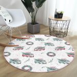 - RealHomes Dijital Baskılı Kaymaz Tabanlı Comfort Yuvarlak Halı - Realhomes Christmas Temalı Araba Tasarımlı Dijital Baskılı Pembe Çocuk ve Genç Odası Yıkanabilir Kaymaz Tabanlı Yuvarlak Halı Realhomes