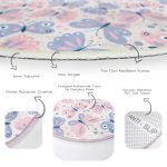 - RealHomes Dijital Baskılı Kaymaz Tabanlı Comfort Yuvarlak Halı - Realhomes  Renkli Kelebek Motifli Dijital Baskılı Modern Pembe Çocuk ve Genç Odası Yıkanabilir Kaymaz Tabanlı Yuvarlak Halı Realhomes