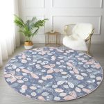 - RealHomes Dijital Baskılı Kaymaz Tabanlı Comfort Yuvarlak Halı - Realhomes Renkli Kelebek Motifli Dijital Baskılı Pembe Çocuk ve Genç Odası Yıkanabilir Kaymaz Tabanlı Yuvarlak Halı Realhomes