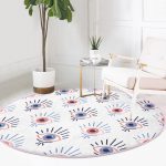 - RealHomes Dijital Baskılı Kaymaz Tabanlı Comfort Yuvarlak Halı - Realhomes Realhomes Mistik Göz Motifli Dijital Baskılı Pembe Koridor ve Antre Yıkanabilir Kaymaz Tabanlı Yuvarlak Halı Realhomes