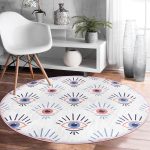 - RealHomes Dijital Baskılı Kaymaz Tabanlı Comfort Yuvarlak Halı - Realhomes Realhomes Mistik Göz Motifli Dijital Baskılı Pembe Koridor ve Antre Yıkanabilir Kaymaz Tabanlı Yuvarlak Halı Realhomes