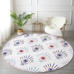 - RealHomes Dijital Baskılı Kaymaz Tabanlı Comfort Yuvarlak Halı - Realhomes Realhomes Mistik Göz Motifli Dijital Baskılı Pembe Koridor ve Antre Yıkanabilir Kaymaz Tabanlı Yuvarlak Halı Realhomes