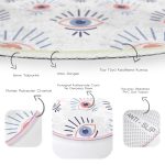 - RealHomes Dijital Baskılı Kaymaz Tabanlı Comfort Yuvarlak Halı - Realhomes Realhomes Mistik Göz Motifli Dijital Baskılı Pembe Koridor ve Antre Yıkanabilir Kaymaz Tabanlı Yuvarlak Halı Realhomes