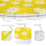 - RealHomes Dijital Baskılı Kaymaz Tabanlı Comfort Yuvarlak Halı - Realhomes  Sarı Zemin Papatya Desenli Dijital Baskılı Gold Çocuk ve Genç Odası Yıkanabilir Kaymaz Tabanlı Yuvarlak Halı Realhomes