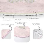 - RealHomes Dijital Baskılı Kaymaz Tabanlı Comfort Yuvarlak Halı - Realhomes  Pembe Zemin Papatyadan Kelebek Tasarımlı Dijital Baskılı Çocuk ve Genç Odası Yıkanabilir Kaymaz Tabanlı Yuvarlak Halı Realhomes