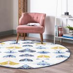 - RealHomes Dijital Baskılı Kaymaz Tabanlı Comfort Yuvarlak Halı - Realhomes Renkli Kelebekler Özel Tasarım Dijital Baskılı Lacivert Salon ve Oturma Odası Yıkanabilir Kaymaz Tabanlı Yuvarlak Halı Realhomes