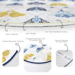 - RealHomes Dijital Baskılı Kaymaz Tabanlı Comfort Yuvarlak Halı - Realhomes Renkli Kelebekler Özel Tasarım Dijital Baskılı Lacivert Salon ve Oturma Odası Yıkanabilir Kaymaz Tabanlı Yuvarlak Halı Realhomes