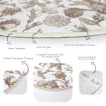 - RealHomes Dijital Baskılı Kaymaz Tabanlı Comfort Yuvarlak Halı - Realhomes  Karakalem Çiçek Desenli Dijital Baskılı Modern Krem Salon ve Oturma Odası Yıkanabilir Kaymaz Tabanlı Yuvarlak Halı Realhomes