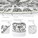 - RealHomes Dijital Baskılı Kaymaz Tabanlı Comfort Yuvarlak Halı - Realhomes  Karakalem Çiçek ve Portre Desenli Dijital Baskılı Krem Salon Oturma Odası Yıkanabilir Kaymaz Tabanlı Yuvarlak Halı Realhomes