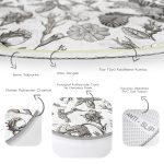 - RealHomes Dijital Baskılı Kaymaz Tabanlı Comfort Yuvarlak Halı - Realhomes  Karakalem Çiçek Desenli Dijital Baskılı Modern Krem Salon ve Oturma Odası Yıkanabilir Kaymaz Tabanlı Yuvarlak Halı Realhomes