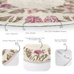 - RealHomes Dijital Baskılı Kaymaz Tabanlı Comfort Yuvarlak Halı - Realhomes  Renkli Çiçek Çerçeveli Dijital Baskılı Modern Salon ve Oturma Odası Yıkanabilir Kaymaz Tabanlı Yuvarlak Halı Realhomes