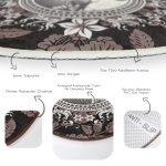 - RealHomes Dijital Baskılı Kaymaz Tabanlı Comfort Yuvarlak Halı - Realhomes  Gül ve Portre Motifli Dijital Baskılı Kahverengi Salon Oturma Odası Yıkanabilir Kaymaz Tabanlı Yuvarlak Halı Realhomes