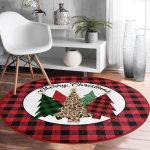 - RealHomes Dijital Baskılı Kaymaz Tabanlı Comfort Yuvarlak Halı - Realhomes Kırmızı Ekose Mery Christmas Özel Tasarım Modern Bordo Outdoor Yıkanabilir Kaymaz Tabanlı Yuvarlak Halı Realhomes